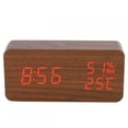 thumbnail image 2 of Reloj despertador, reloj despertador de madera, reloj despertador de madera LED, reloj despertador con control de voz, funcionalidad de alta precisión, 2 of 12