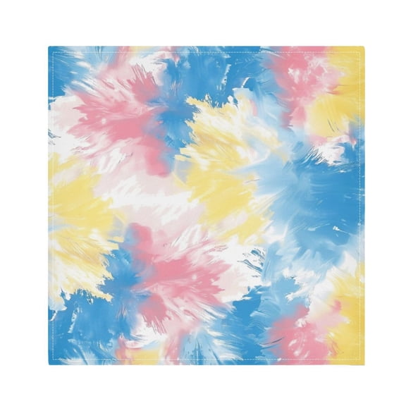 JSTEL Gradient Tie Dye Rainbow Color Cloth Napkins Set of 1, 20x20 Inch Washable and Reusable Napkin for Decoupage Dinner Party Everyday Use