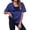 Navy blue, variant on Summer Short Sleeved Women Deep V Neck Solid T Shirt Tops