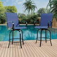 thumbnail image 1 of 2Pcs Outdoor Swivel Bar Chairs, Patio High Swivel Bar Stools, All Weather High Back and Armrest Patio Chairs, Outdoor Rotating BarChair Counter Height for Deck Lawn Garden Backyard, 1 of 7