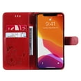 thumbnail image 5 of SaniMore for iPhone 14 6.1" 2022 Case, PU Leather Skin with Embossed Cat Flip Magnetic Cover Card Slots Kickstand Detachable Lanyard Full Around Wallet Case For iPhone 14 6.1", Red, 5 of 12