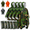 Green Camo 4-pack, variant on Orange Mylar Rain Poncho with Hood for Outdoor Emergency Use