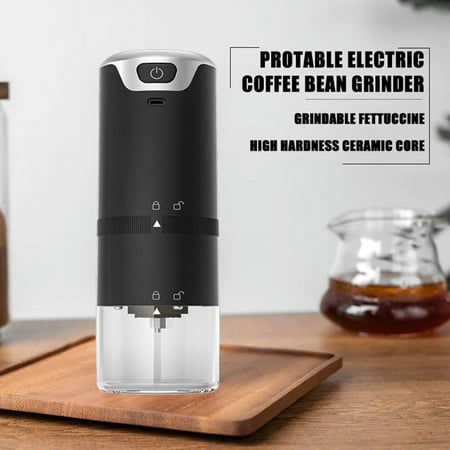 

Coffee Grinder Electric Espresso Coffee Bean Grinder Stainless Steel Automatic Portable Rechargeable Coffee Mill-Black