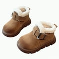 thumbnail image 3 of Linfrsh Toddler Boots Kids Work Boots Boys Girls Side Zipper Lace Up Work Boots Combat Boots for Toddler Girl Coffee,13, 3 of 7