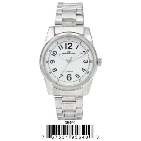 Silver/White 40mm-milano-expressions-metal-band-watch-3549
