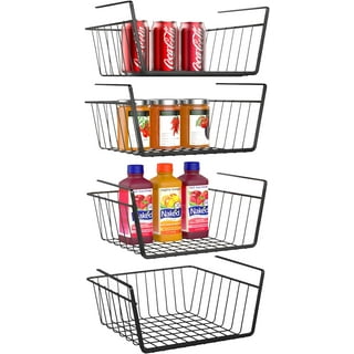 Veckle Undershelf Storage Basket, 4 Pack Under Shelf Basket Add Storage  Space Metal Under Cabinet Organizer with Coated for Kitchen Pantry Cabinet