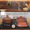 thumbnail image 4 of Moss & Stone Juego de 7 ollas y sartenes de cobre, utensilios de cocina de cobre antiadherentes, sartenes cuadradas de cobre para cocinar, olla redonda de cobre y cesta para freír, sartén profunda apt, 4 of 5
