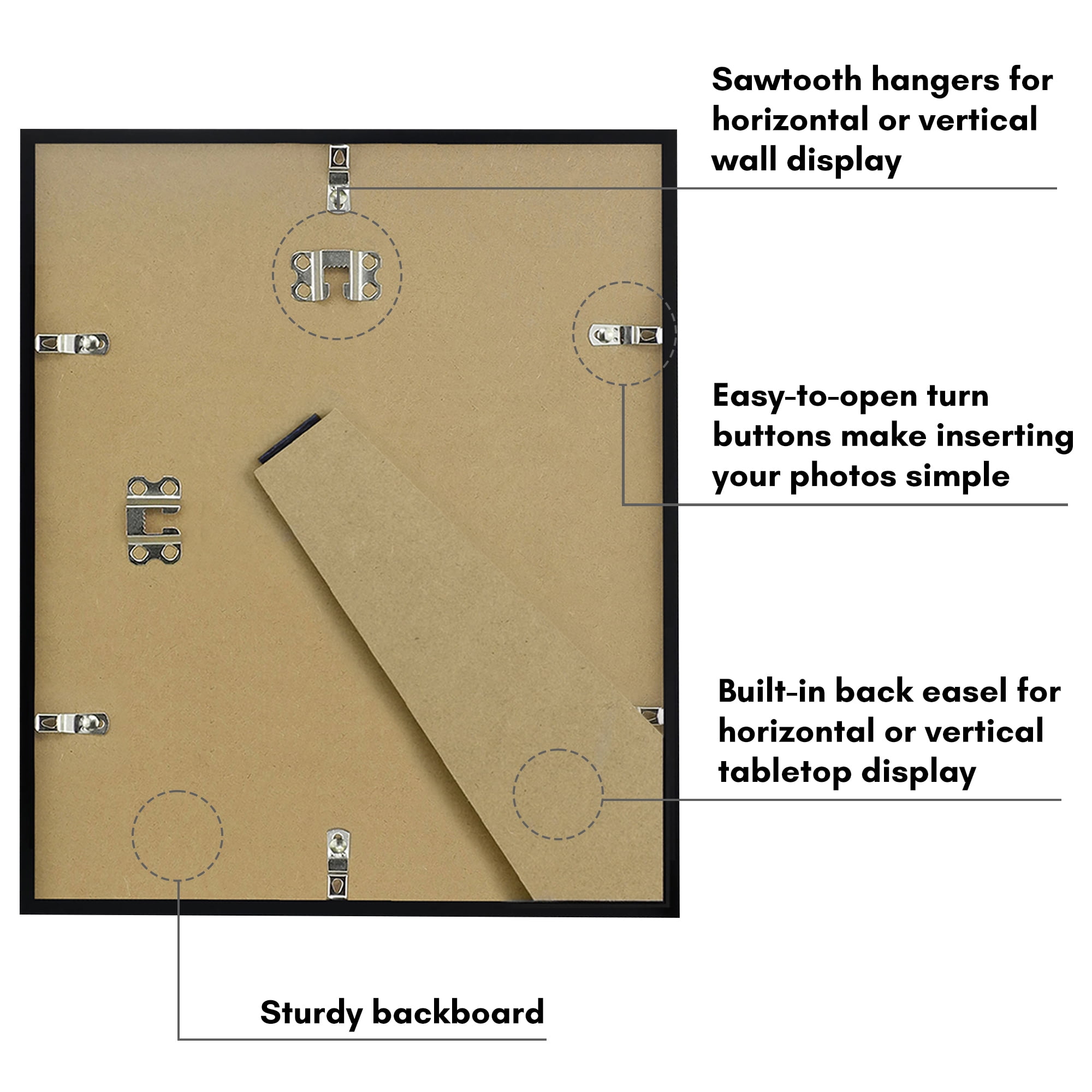 Americanflat 10x12 Picture Frame with Shatter-Resistant Glass Streamline Collection Thin Border Photo - Black