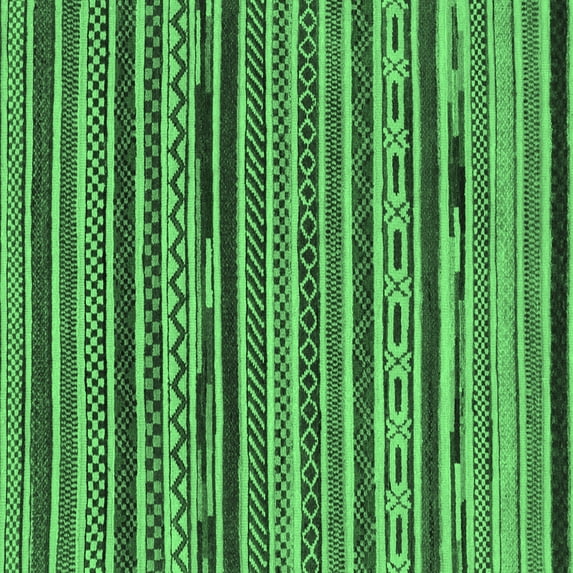 Ahgly Company Indoor Square Southwestern Emerald Green Country Area Rugs, 6' Square