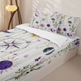 thumbnail image 3 of Erosebridal Rustic Floral Print Zipper Twin Comforter Sets with Fitted Sheet and 2 Pillowcases,Moon Stars Wildflower Zipper Bedding Set For Boys,4-Piece, 3 of 7