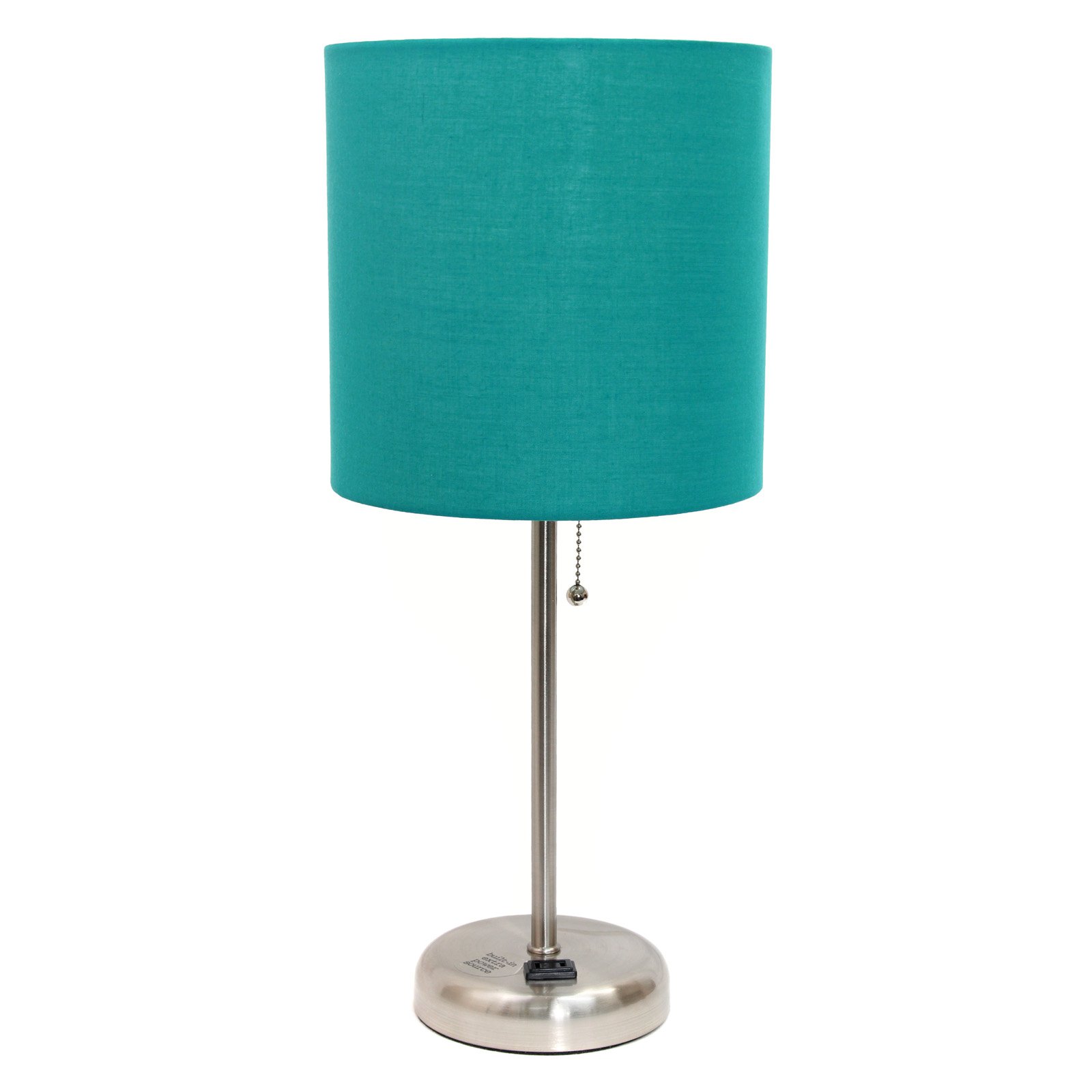 LimeLights Stick Lamp with Charging Outlet and Fabric Shade - Brushed Steel - image 3 of 11
