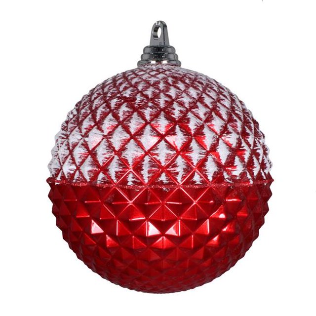 Vickerman MT180503 12 Po. Ornement Glitter Candy Durian Ball Rouge - Lot de 4