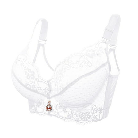 eileial Women s Underwire Unlined Bra Minimizers Non-Padded Full Coverage Lace Plus Size White 40
