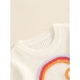 thumbnail image 6 of Suealasg Little Girl Fall Sweater Long Sleeve Rainbow Letter Knit Pullover Sweatshirt 1T 2T 3T 4T 5T Toddler Baby Girl Fall Warm Chunky Jumpers Knitwear, 6 of 7