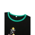 thumbnail image 5 of Miaouyo Christmas Family Pajamas Matching Set Letter Leaf Print Holiday Home Sleepwear Outfits, 5 of 10