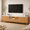 Natural Oak, variant on Doyolan Mid-Century Modern 70" TV Stand for TVs up to 80”, Wood TV Console with LED Light,Sliding Drawer and Storage, Curved Edge Television Stand, Entertainment Center for Living Room Bedroom,Walnut