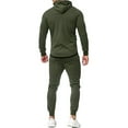 thumbnail image 2 of Blotona Men Hooded Tops Patch Color Shirt Sports Running Jogger Pants, 2 of 7