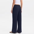 thumbnail image 4 of Linen Pants Women Summer Cotton Linen Stretch Palazzo Slacks Flowy Wide Leg Loose Beach Trouser with Pockets, 4 of 4