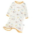 thumbnail image 1 of Birdeem Romper for Baby Girls Child Summer Home Thin Round Neck Long Sleeve Button Printed Nightgown Split Leg Rompers, 1 of 1