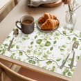 thumbnail image 3 of Summer Plants Placemats Set of 6 Green Leaves Pastoral Retro Garden Place Mats Indoor Wipeable Table Mats Washable Cloth Dining Table Placemats for Kitchen Holiday Party Home Decor 13x19 Inch, 3 of 9