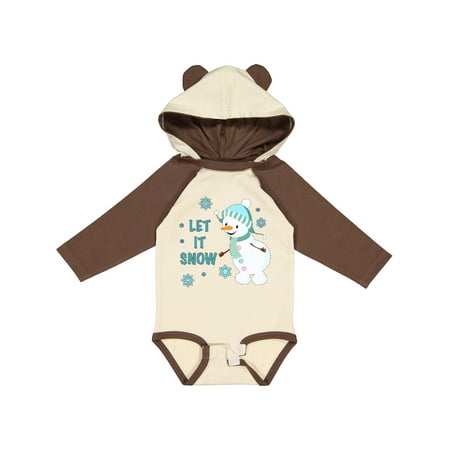 

Inktastic Let It Snow Snowman Gift Baby Boy or Baby Girl Long Sleeve Bodysuit