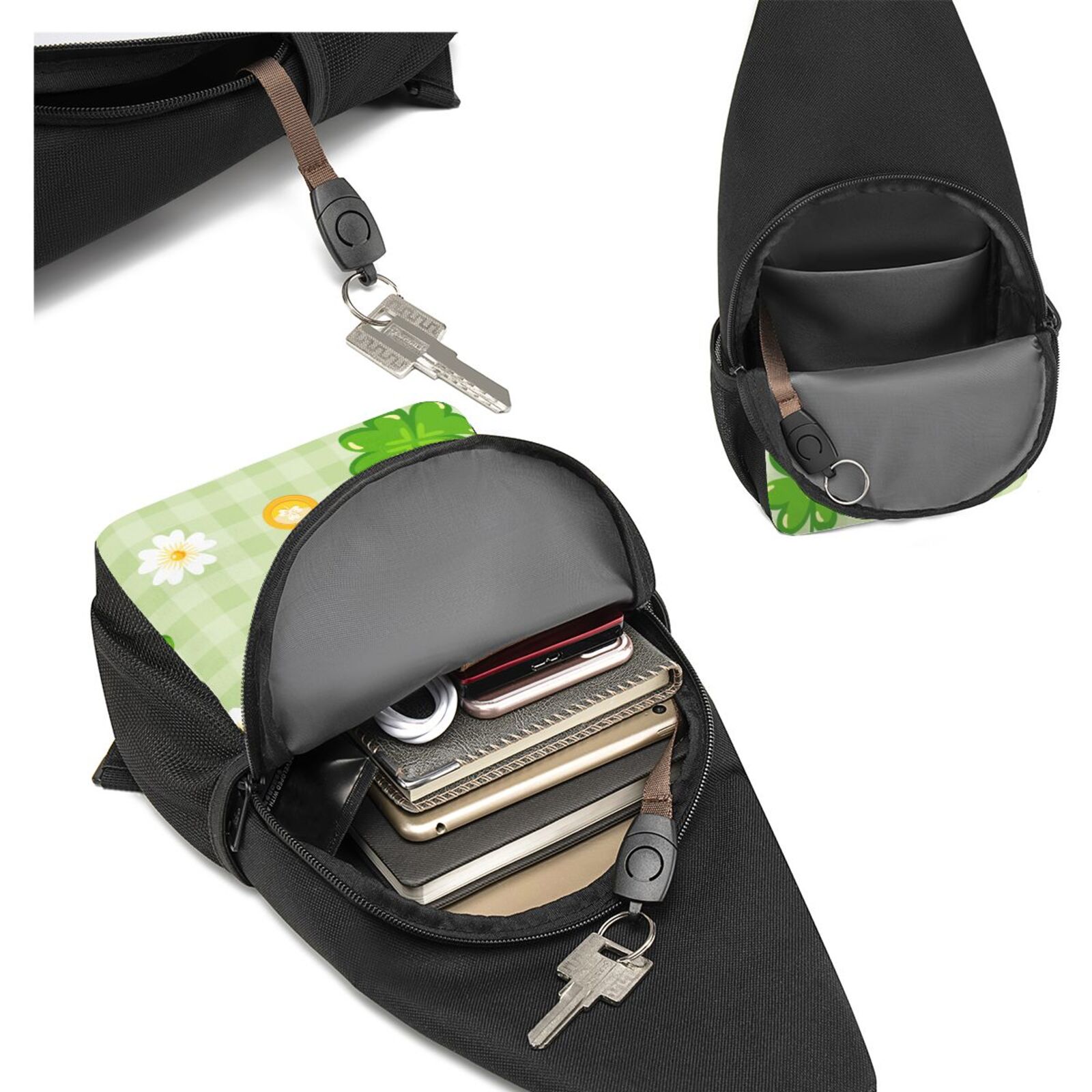 Xecao's St Patrick's Day11 Print Sling Bag: A Versatile Chest, Shoulder, and Crossbody Backpack for Casual Days Out, Perfect for Both Men and Women