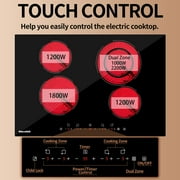 Weceleh 30 Electric Cooktop,4 Burners Built in Ceramic Stove,Electric Stove Top 6400W