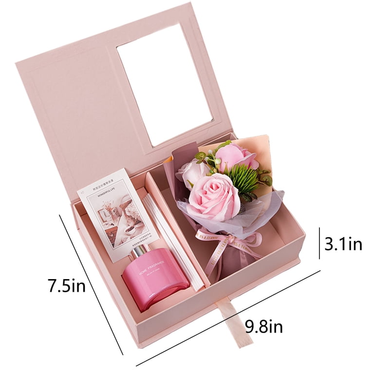 Luxury Aromatherapy Rose Gift Box Set,3-Piece Spa Gift Basket