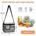thumbnail image 6 of Tirrinia Leakproof Insulated Lunch Bags for Women, Men And Kids, Heat-welded Technology, Thermal Bento Lunch Box Tote, Medium, Gray, 8L/ 15 Cans, 10" x 7" x 7.7", 6 of 8