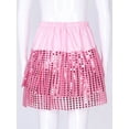 thumbnail image 5 of renvena Kids Girls Shiny Sequined Elastic Waistband Tutu Skirt Latin Jazz Dancewear 2-14 Pink 13-14, 5 of 7