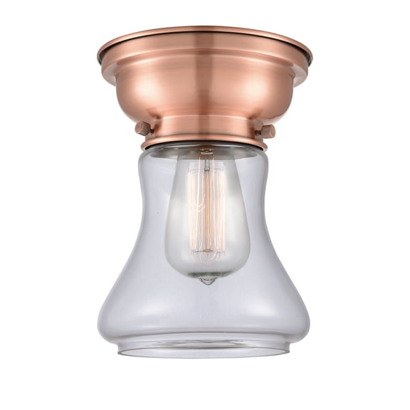 Innovations 623-1F-AC-G192 Bellmont 1 Light 8 inch Flush Mount, Antique Copper
