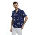 thumbnail image 2 of Men's Hawaiian Shirt Aloha Shirt 4XL the new classic navy map flamingo, 2 of 4