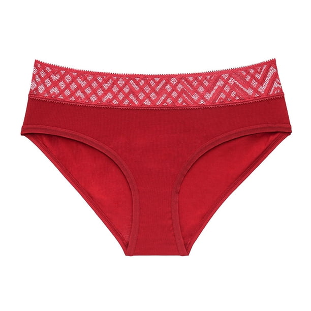 Gibobby Ropa Interior para Mujer Ropa interior encaje para mujer Bragas hipster transpirables sexy Calzoncillos bikini sin costuras elásticos (Rojo, S)