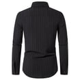 thumbnail image 4 of safuny Mens Top Pullover Floral Print Stripe Double Pocket Snap Shirt Comfy Casual Dressy Loose Plus Size TShirts Lapel Long Sleeve Black XL, 4 of 9