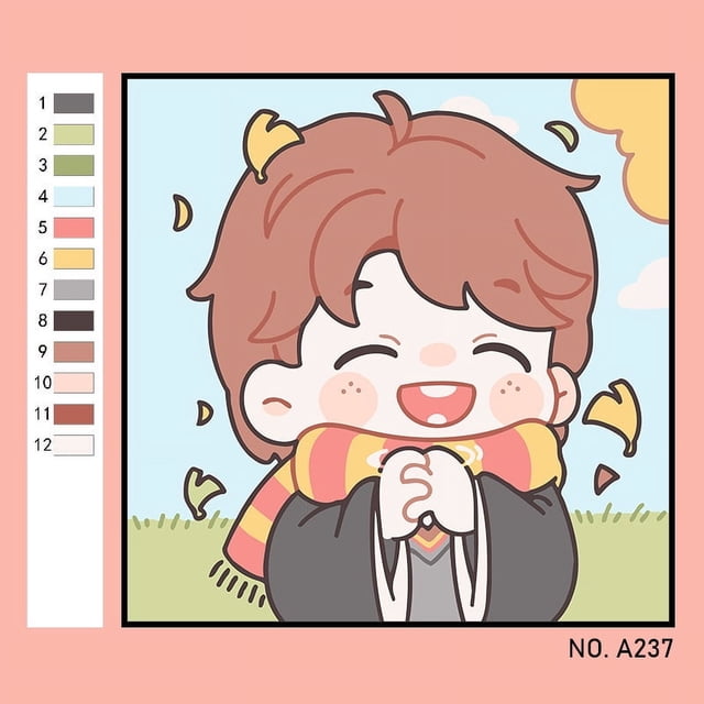 2025 NUEVA pintura al óleo de Harry para rellenar DIY Color Digital Hermione Dumbledore Potter Ron Dibujos animados Linda pintura al óleo para decoración dibujada a mano