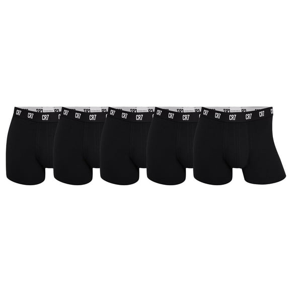 CR7 Calzoncillos para hombre, paquete de 5 - calzoncillos, bolsa de viaje, algodón elástico, logo en la cintura Negro XL (X-Large)