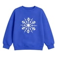 thumbnail image 6 of Blue Girls Snowflake Graphic Sweatshirt 11-12 Years,Long Sleeve Crew Neck Pullover,Winter Holiday Party Casual Top for School Daily Wear Outfits, 6 of 6