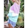 thumbnail image 2 of Femmes Sweat-Shirt à Manches Longues Colorblock Tie Dye Imprimé Pull-Over Tops(S-2XL), 2 of 6