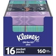 thumbnail image 1 of Pañuelos faciales Kleenex On-The-Go de 3 capas, 160 pañuelos, 16 paquetes, 1 of 5