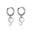 thumbnail image 1 of Pendientes de aro con forma de corazón para mujer, aretes de acero inoxidable, joyería, 1 of 4