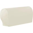 thumbnail image 1 of Namzi Fundas impermeables de piel sintética PU para reposabrazos, estilo vintage, elásticas, para sillas, sofás, sillones y sillones reclinables (2 unidades, color blanco)., 1 of 4