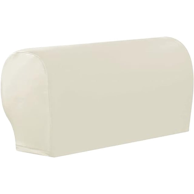 Namzi Fundas impermeables de piel sintética PU para reposabrazos, estilo vintage, elásticas, para sillas, sofás, sillones y sillones reclinables (2 unidades, color blanco).