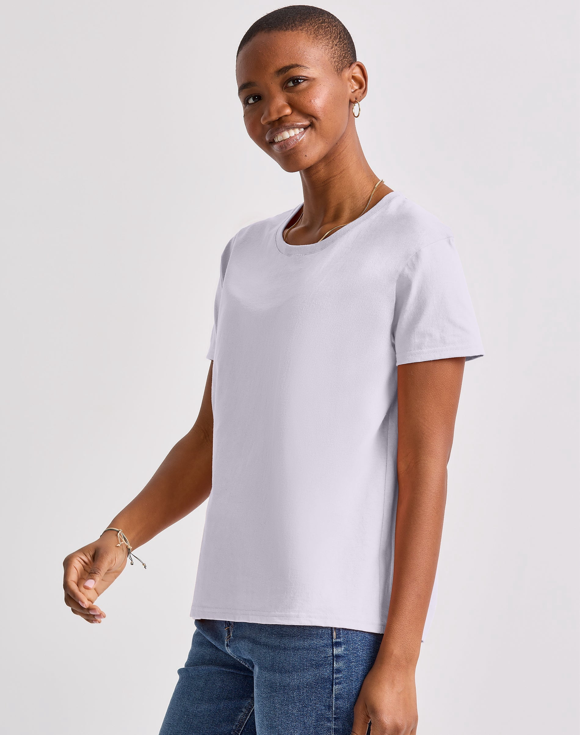 Hanes Essentials T-Shirt Oversized Fit Women’s Cotton Tee Short Sleeve Crew Neck