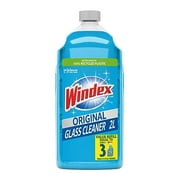 Windex Glass Cleaner Spray Refill, Original Blue Window Cleaner Works on Smudges and Fingerprints, Bottle Made from 100% Recovered Coastal Plastic, 2L