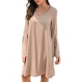 thumbnail image 2 of Vestido de manga acampanada, vestido de manga acampanada, vestido de cuello en V, vestido casual de cuello en V para mujer, calidad en la que puede confiar, 2 of 7