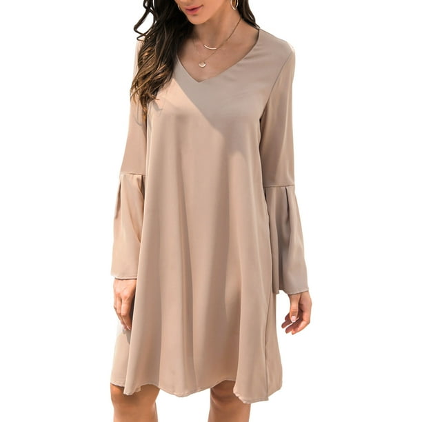 Grey bell hotsell sleeve dress