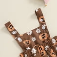 thumbnail image 6 of Baby Girl Halloween Outfit Long Sleeve Ruffle Romper Pumpkin Layered Suspender Skirt Set Fall Clothes + Headband 0-18M, 6 of 8