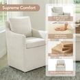 thumbnail image 2 of CHITA Dining Arm Chair with Caster Wheels for Kitchen Fabric Upholstered Dining Room Chair, Linen, 2 of 13