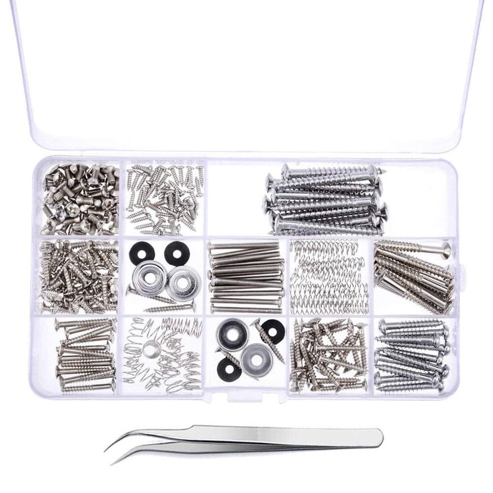 Stainless Steel Electric Guitar Screw Kit Tool With Springs For Electric Guitar Bridge Pickup Pick Guard Tuner Switch Neck Plate Accessories