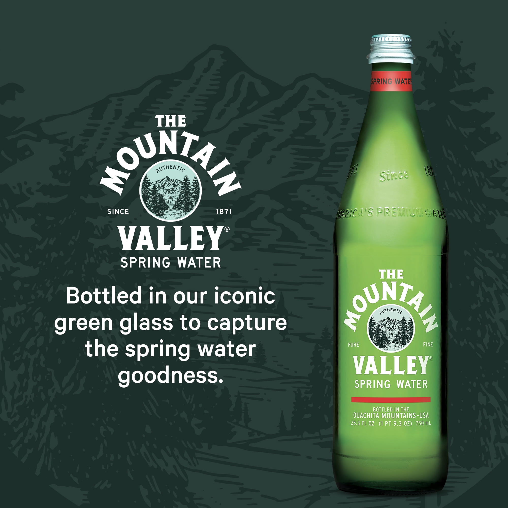 Mountain Valley Spring Water, 750 ml, Single Glass Bottle
